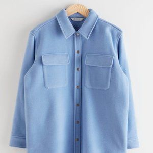 & OTHER STORIES Oversized Wool Blend Workwear Shirt